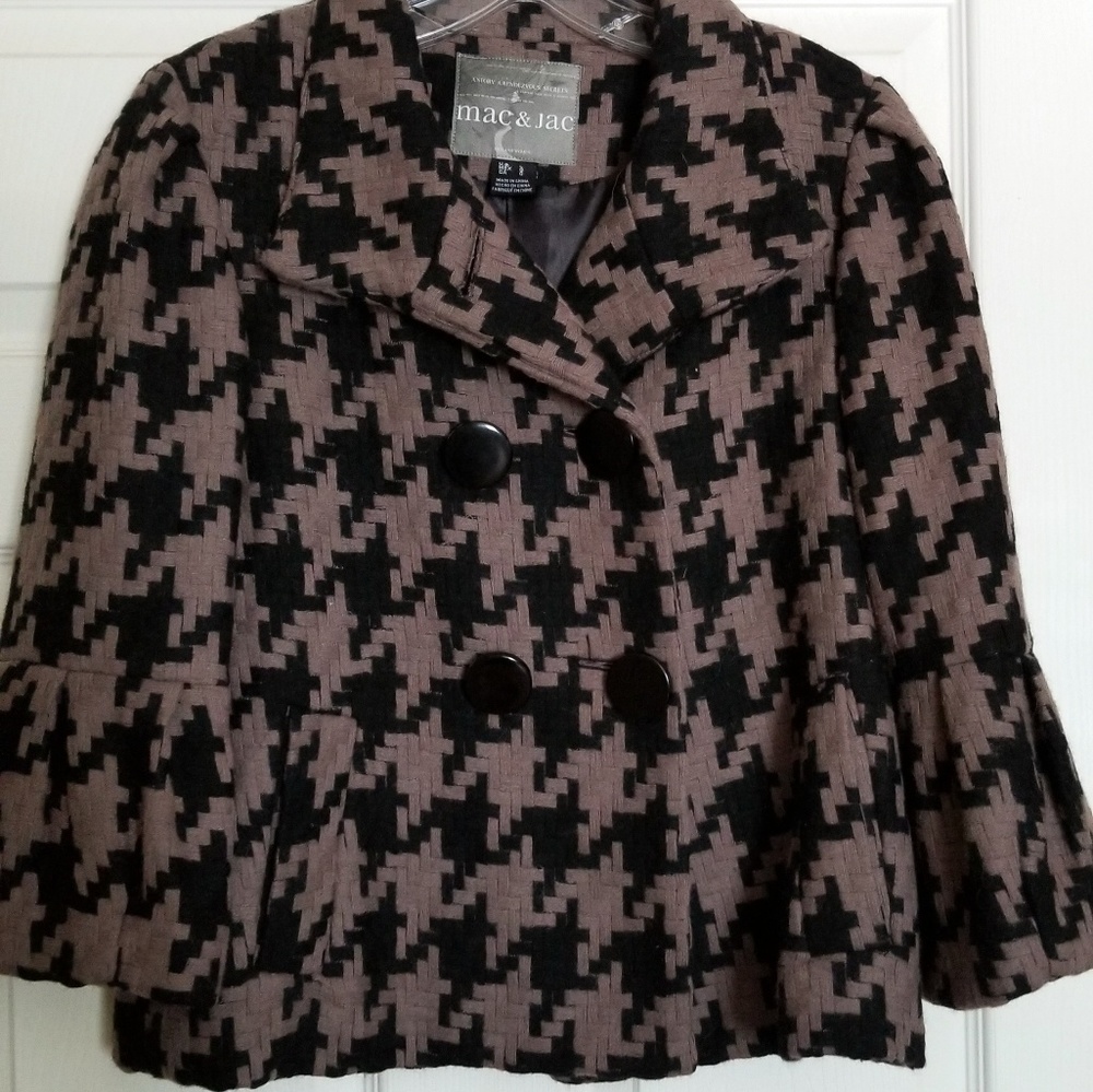 mac & jac Brown/Black Houndstooth Jacket